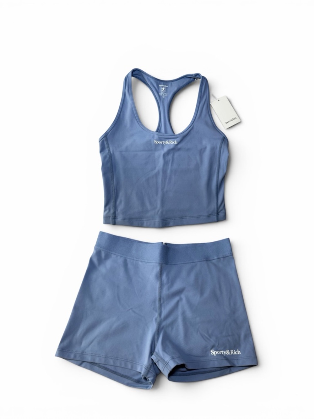 NWT Sporty & Rich Serif Logo Active Set - Colony Blue (S)